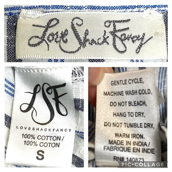 Love Shack Famcy Boho Blouse Small Striped Coastal Cowgirl Bohemian Chic Summer - Picture 8 of 9